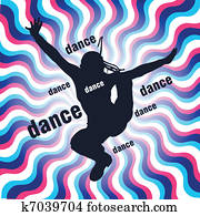 silhouette of dancing woman