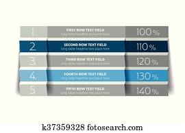 tafel, schema, motieven, mal, met, 5, row., vector, banner.