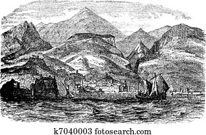 funchal, em, madeira, portugal, vindima, gravura funchal, em, madeira, portugal, vindima, gravura