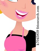 gospodyni, ?, francuski, retro, dziewczyna, z, czyszczenie, kiść