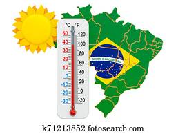 Heat in Brazil concept. 3D rendering Heat in Brazil concept. 3D rendering