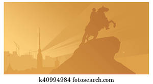 illustration with symbols of Saint Petersburg