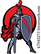 Knight Mascot with Sword and Shield Knight Mascot with Sword and Shield