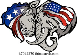 Political Elephant and Donkey Carto Political Elephant and Donkey Carto