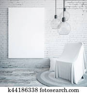 Room with poster and chair Room with poster and chair