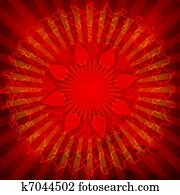 Spiritual Om On Mandala Background