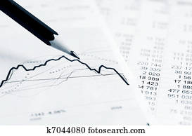 Stock market graphs and charts