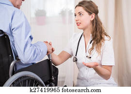 Talking with patient
