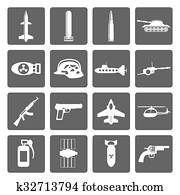 軍隊 武器 そして 腕 アイコン クリップアート K Fotosearch