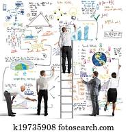 Business team drawing a new project