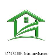 Green House. 3D Rendering Illustration Green House. 3D Rendering Illustration