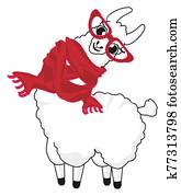 llama in red glasses and scarf llama in red glasses and scarf