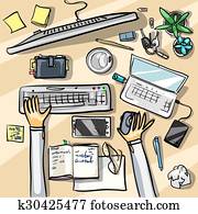 Top view background - office