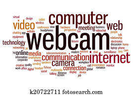 webcam, palabra, nube