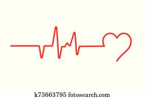 לב מרביץ, פעום, דירה, וקטור, איקון, ל, רפואי, apps, ו, websites., לחץ דם, ,, cardiogram,, בריאות, ekg,, א.כ.ג., logo.