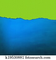 azul, textura, com, verde, papel rasgado