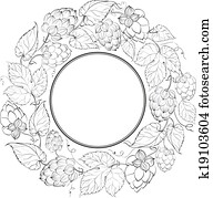Black circle of fruit hops Black circle of fruit hops