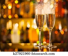 Glasses of champagne with blur background Glasses of champagne with blur background