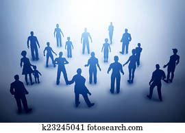 grupo, de, vario, gente, siluetas, el mirar hacia, luz, future.