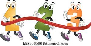 Mascot Numbers Run Marathon Illustration Mascot Numbers Run Marathon Illustration
