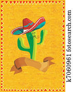 Mexican food cactus over grunge background Mexican food cactus over grunge background