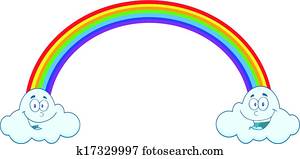 Rainbow With Smiling Clouds Rainbow With Smiling Clouds