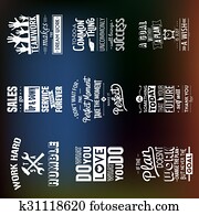 Set of vintage business motivation typographic quotes. Set of vintage business motivation typographic quotes.
