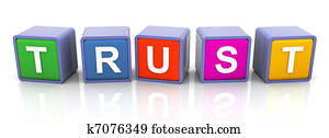 3d colorful text 'trust' 3d colorful text 'trust'