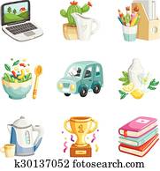 Colorful miscellaneous icons collection Colorful miscellaneous icons collection