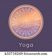 ioga, cartaz, em, luxo, style.