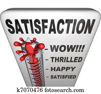 Satisfaction Thermometer Measuring Happiness Fulfillment Level