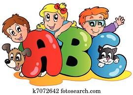 School theme with ABC leters School theme with ABC leters