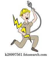 ציור היתולי, זכר, חשמלאי