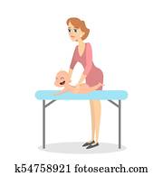 Baby massage illustration. Baby massage illustration.