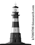 Detailed Lighthouse - isolated on white Detailed Lighthouse - isolated on white