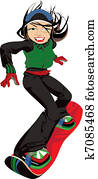 Extreme Female Snowboarder Extreme Female Snowboarder