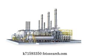 Factory outside Isolated on white background. 3d illustration Factory outside Isolated on white background. 3d illustration