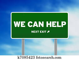 Green Road Sign - We can help Green Road Sign - We can help