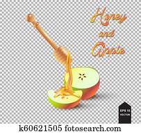 Honey and apple rosh hashanah greeting card Honey and apple rosh hashanah greeting card