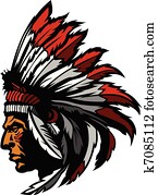Indian Chief Mascot Head Graphic Indian Chief Mascot Head Graphic