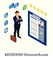 Isometric Employment and Hiring Concept Isometric Employment and Hiring Concept