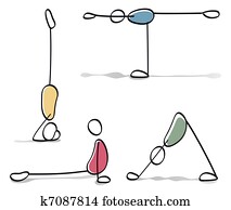 morsom, personer, practicing, yoga