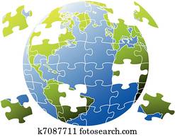puzzel, world,, vektor puzzel, world,, vektor