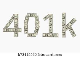 Retirement 401k text made from 100 Retirement 401k text made from 100