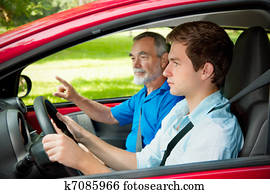 Teenager learning to drive Teenager learning to drive