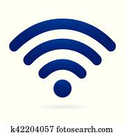 blue wifi icon wireless symbol on isolated background blue wifi icon wireless symbol on isolated background