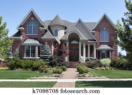 Brick home with turret