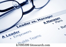 Leader vs. manager Leader vs. manager