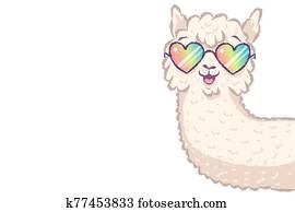 llama with rainbow glasses llama with rainbow glasses