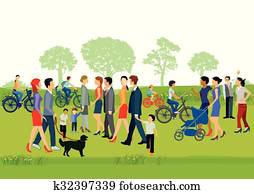 Menschen gehen Spazieren [Konvertiert]. eps